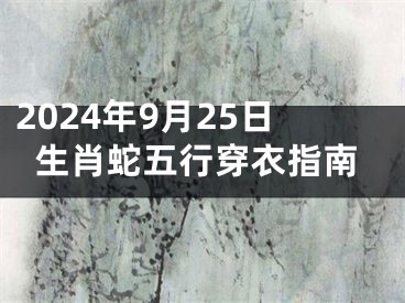 2024年9月25日生肖蛇五行穿衣指南