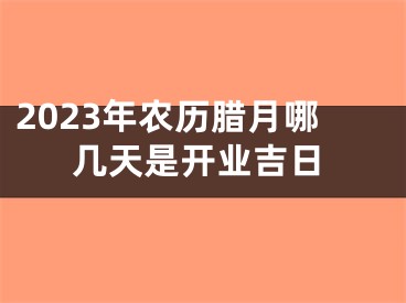 2023年农历腊月哪几天是开业吉日