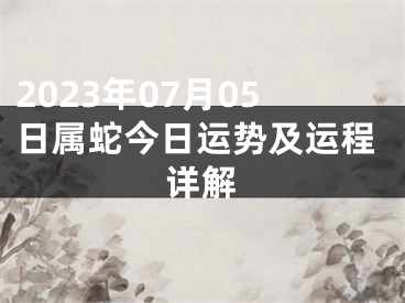 2023年07月05日属蛇今日运势及运程详解