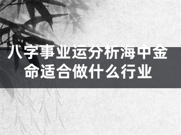 八字事业运分析海中金命适合做什么行业