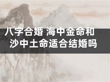 八字合婚 海中金命和沙中土命适合结婚吗