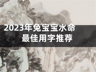 2023年兔宝宝水命最佳用字推荐