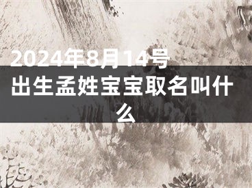 2024年8月14号出生孟姓宝宝取名叫什么