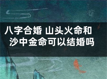 八字合婚 山头火命和沙中金命可以结婚吗
