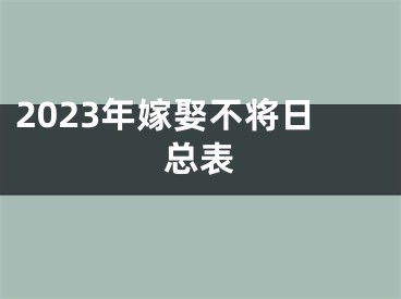 2023年嫁娶不将日总表