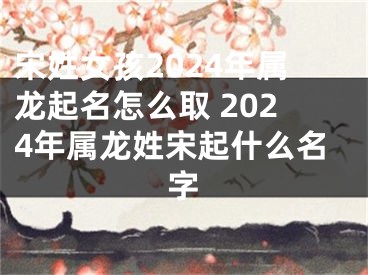 宋姓女孩2024年属龙起名怎么取 2024年属龙姓宋起什么名字