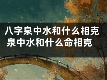 八字泉中水和什么相克 泉中水和什么命相克