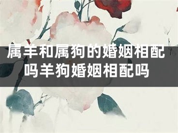 属羊和属狗的婚姻相配吗羊狗婚姻相配吗