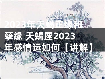 2023年天蝎正缘和孽缘 天蝎座2023年感情运如何【讲解】