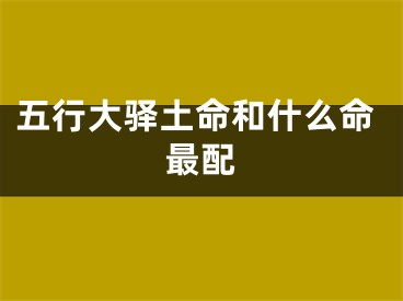 五行大驿土命和什么命最配
