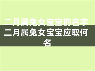 二月属兔女宝宝的名字二月属兔女宝宝应取何名