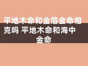 平地木命和金箔金命相克吗 平地木命和海中金命