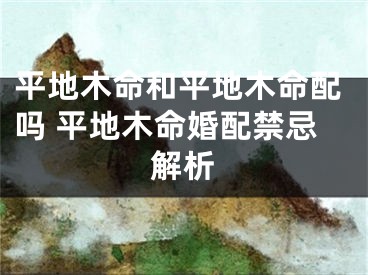 平地木命和平地木命配吗 平地木命婚配禁忌解析