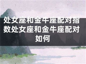 处女座和金牛座配对指数处女座和金牛座配对如何