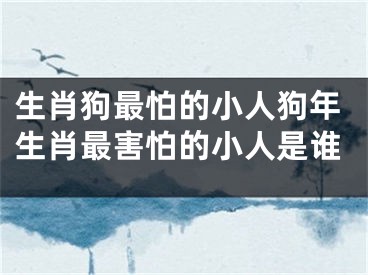 生肖狗最怕的小人狗年生肖最害怕的小人是谁