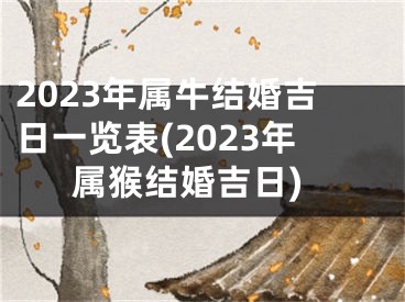 2023年属牛结婚吉日一览表(2023年属猴结婚吉日)