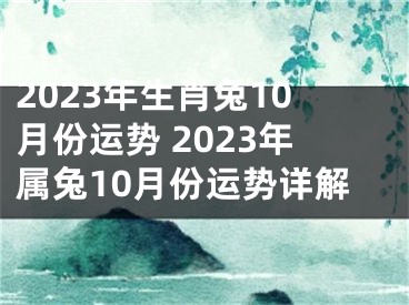 2023年生肖兔10月份运势 2023年属兔10月份运势详解