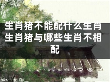 生肖猪不能配什么生肖生肖猪与哪些生肖不相配