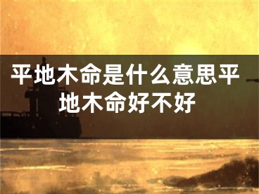 平地木命是什么意思平地木命好不好