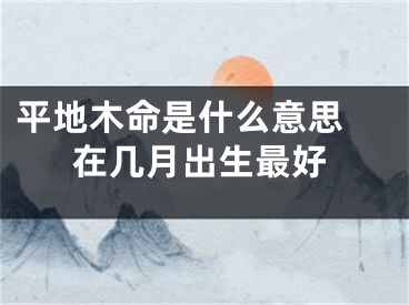 平地木命是什么意思 在几月出生最好