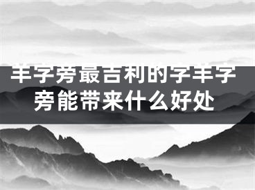 羊字旁最吉利的字羊字旁能带来什么好处