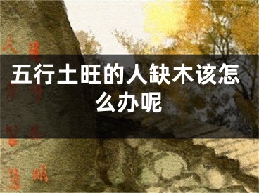 五行土旺的人缺木该怎么办呢