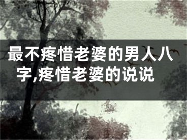 最不疼惜老婆的男人八字,疼惜老婆的说说