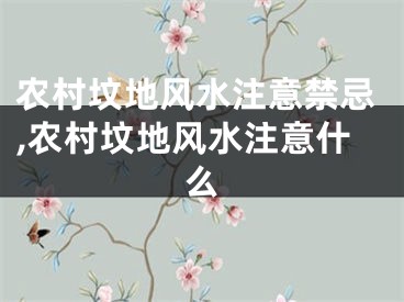 农村坟地风水注意禁忌,农村坟地风水注意什么