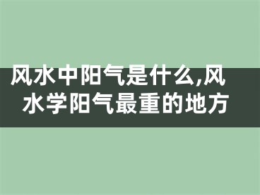 风水中阳气是什么,风水学阳气最重的地方