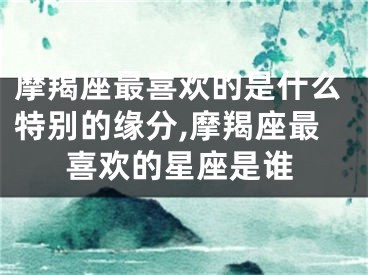 摩羯座最喜欢的是什么特别的缘分,摩羯座最喜欢的星座是谁