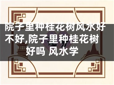 院子里种桂花树风水好不好,院子里种桂花树好吗 风水学