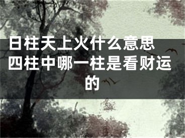 日柱天上火什么意思 四柱中哪一柱是看财运的