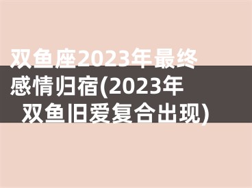 双鱼座2023年最终感情归宿(2023年双鱼旧爱复合出现)
