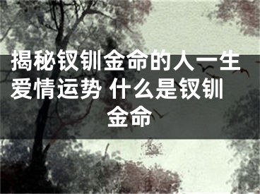 揭秘钗钏金命的人一生爱情运势 什么是钗钏金命