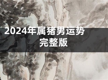 2024年属猪男运势完整版