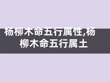 杨柳木命五行属性,杨柳木命五行属土