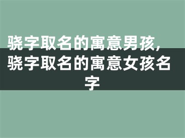 骁字取名的寓意男孩,骁字取名的寓意女孩名字