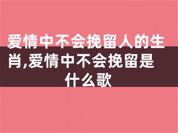 爱情中不会挽留人的生肖,爱情中不会挽留是什么歌