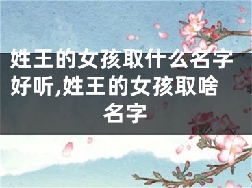 姓王的女孩取什么名字好听,姓王的女孩取啥名字