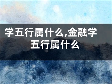 学五行属什么,金融学五行属什么