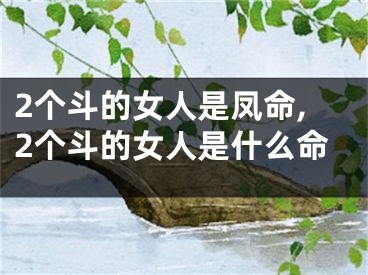 2个斗的女人是凤命,2个斗的女人是什么命