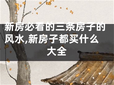 新房必看的三条房子的风水,新房子都买什么大全