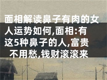 面相解读鼻子有肉的女人运势如何,面相:有这5种鼻子的人,富贵不用愁,钱财滚滚来