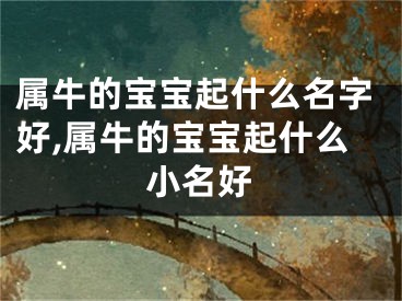 属牛的宝宝起什么名字好,属牛的宝宝起什么小名好