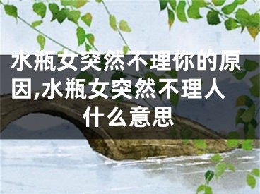 水瓶女突然不理你的原因,水瓶女突然不理人什么意思