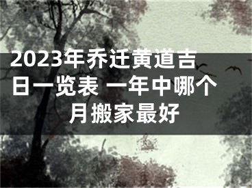 2023年乔迁黄道吉日一览表 一年中哪个月搬家最好