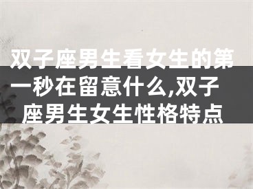 双子座男生看女生的第一秒在留意什么,双子座男生女生性格特点