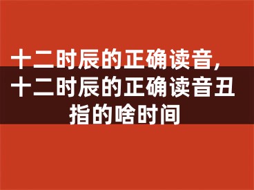 十二时辰的正确读音,十二时辰的正确读音丑指的啥时间