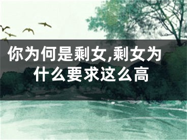你为何是剩女,剩女为什么要求这么高