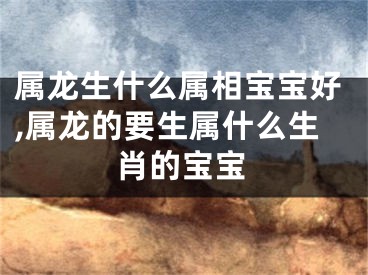 属龙生什么属相宝宝好,属龙的要生属什么生肖的宝宝